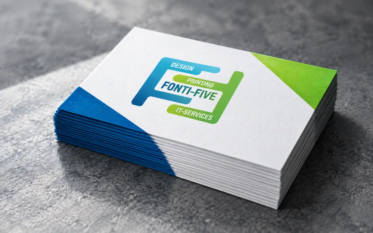 Fonti-Five arculattal készült névjegykártyák