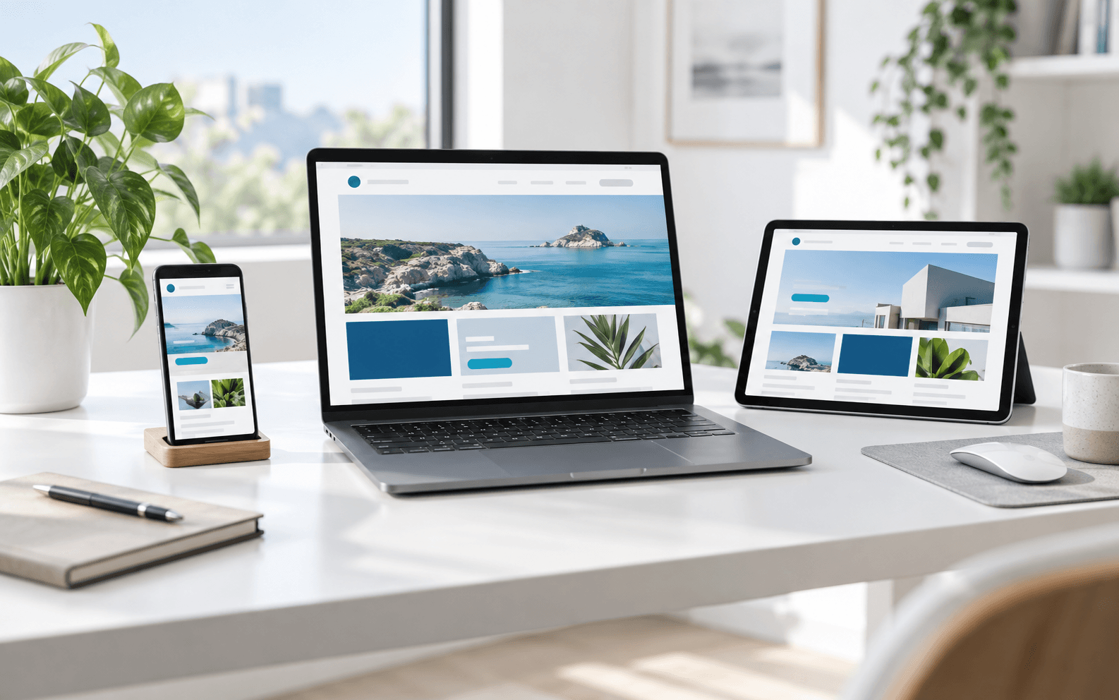 Reszponzív webdesign asztali, tablet- és mobilképernyőn